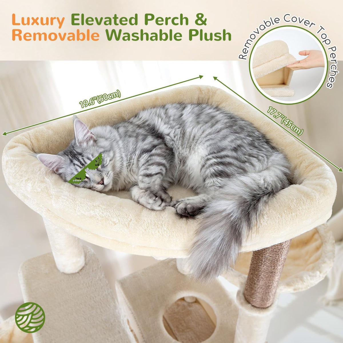 Globlazer 81in Tall Cat Tower for Large Adult Cats, S81G Pro Max, Beige