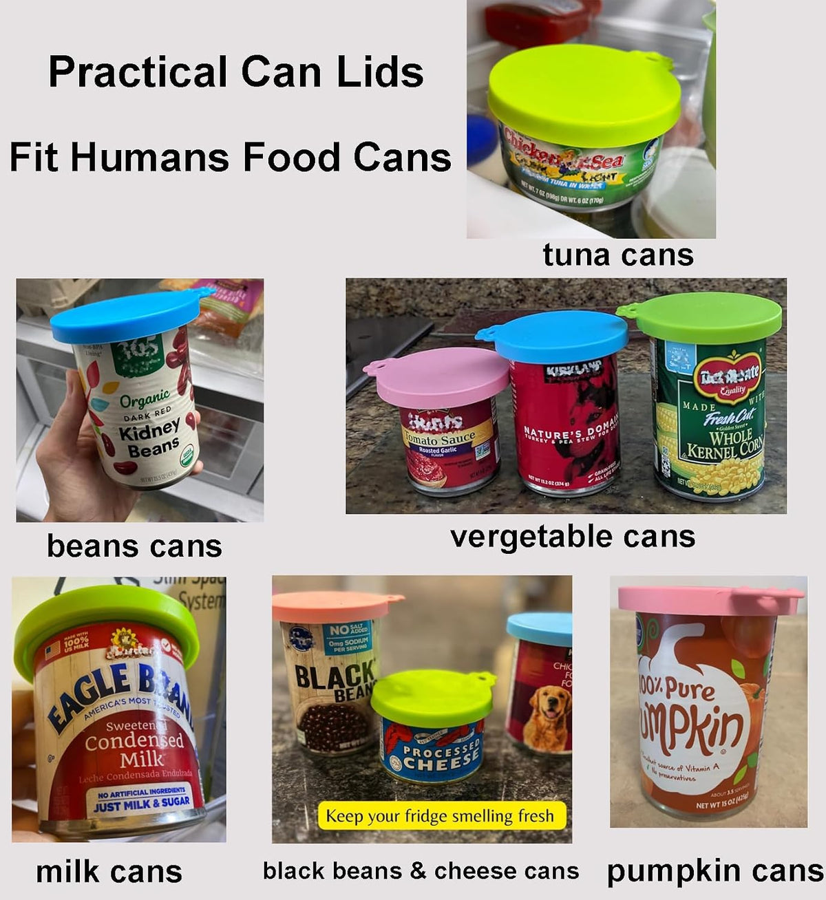 Pet Food Can Covers-Comtim 3 Pack Silicone Can Lids Caps for Dog Cat Wet Food,Universal Size Fit Most Standard Size Canned Dog and Cat Food 