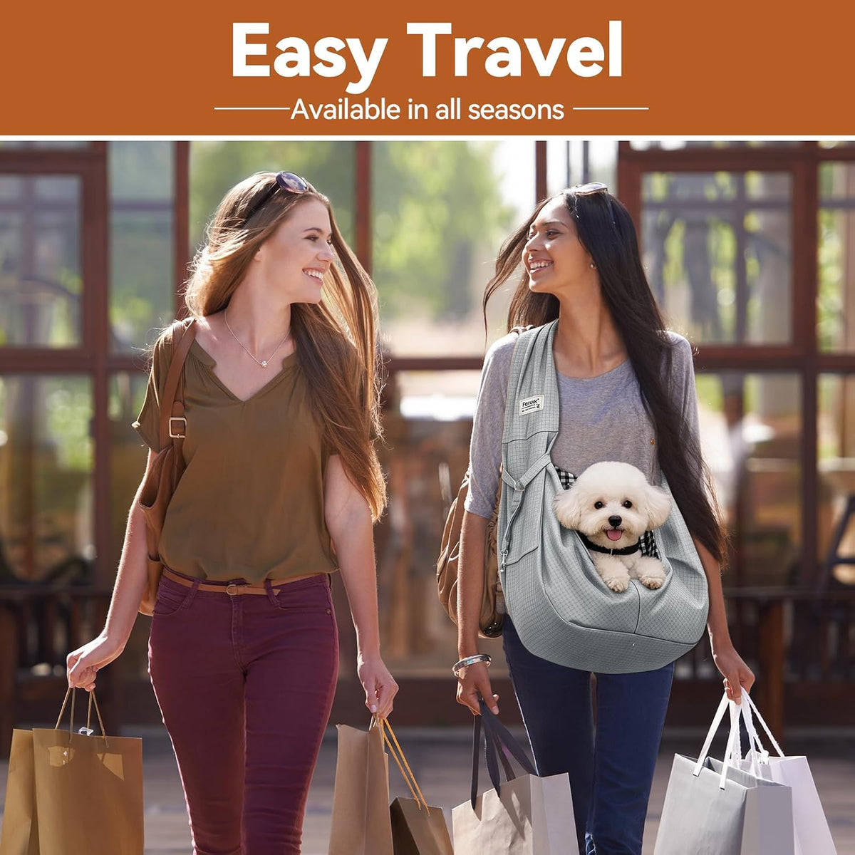Dog Sling Carrier, Lightweight Breathable Puppy Carrier for Small Dogs&Cats