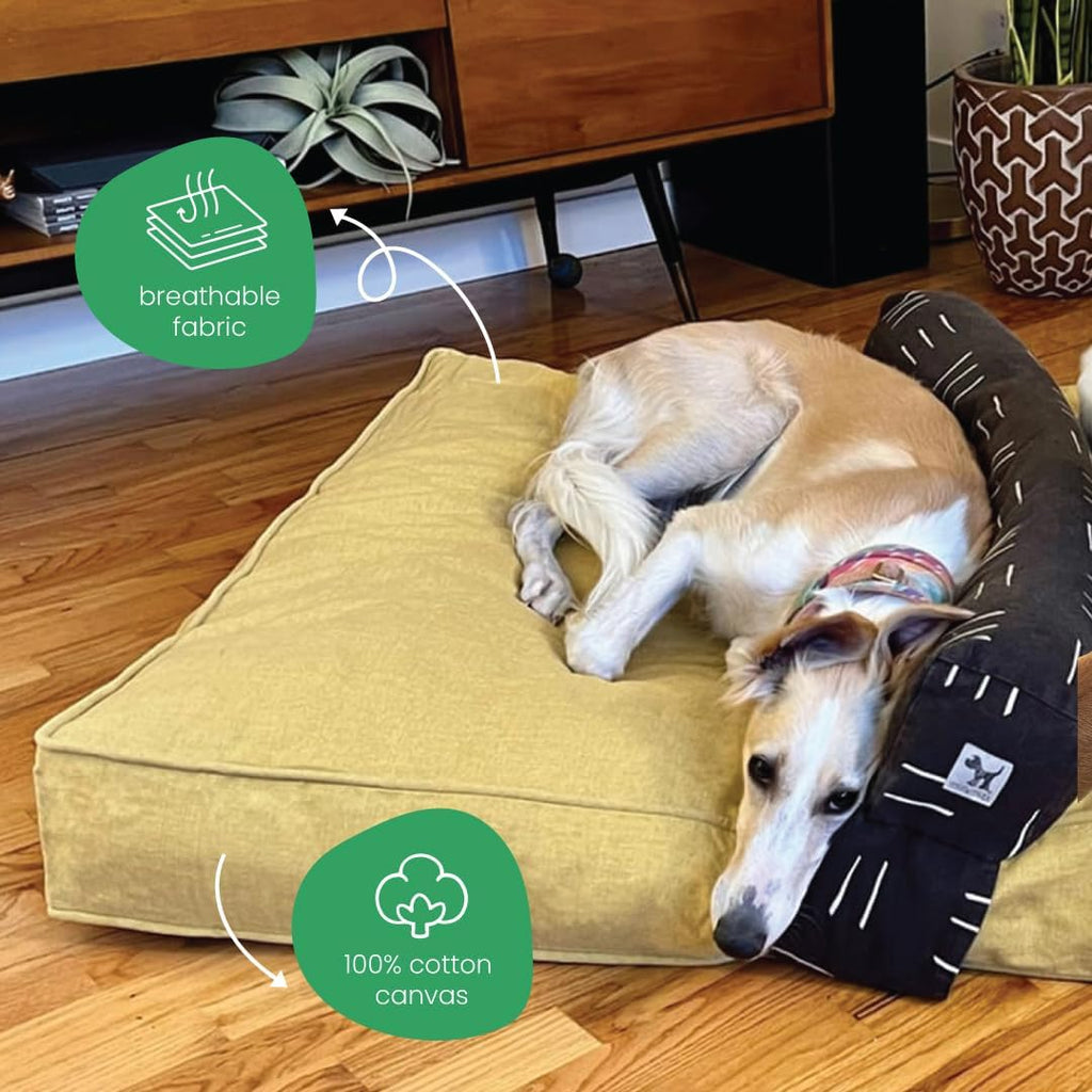 Molly Mutt Yellow Dog Bed Cover, Non-Toxic & 100% Cotton, 22"x27"x5"