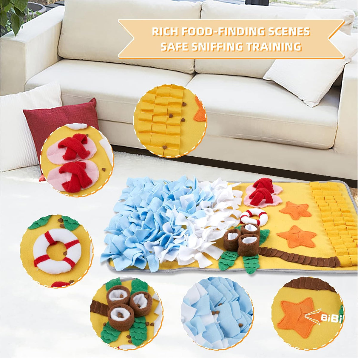 Snuffle Mat for Large Dogs Sniff Mat for Cats, 30" x 18"