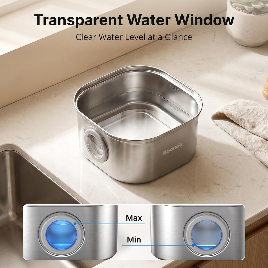 Wireless Cat Water Fountain Stainless Steel 3.2L, Battery Operated Pet Water Dispenser with Motion Sensor & Dual Stream Spout, Ultra Quiet Cordless Automatic Drinking Fountain for Cats Dogs Indoor,