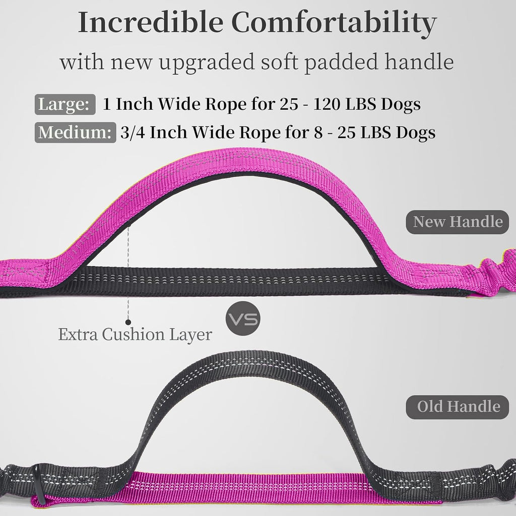 iYoShop Hands Free Dog Leash with Zipper Pouch, Large, 25-120LB, Very Berry