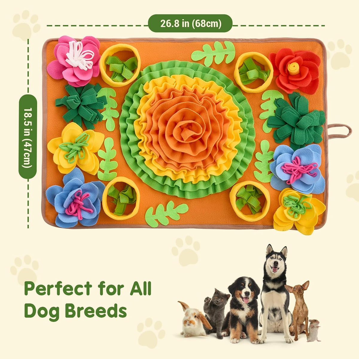 Avont Snuffle Mat for Dogs, Interactive Sniffing Feeding Puzzle Slow Feeder