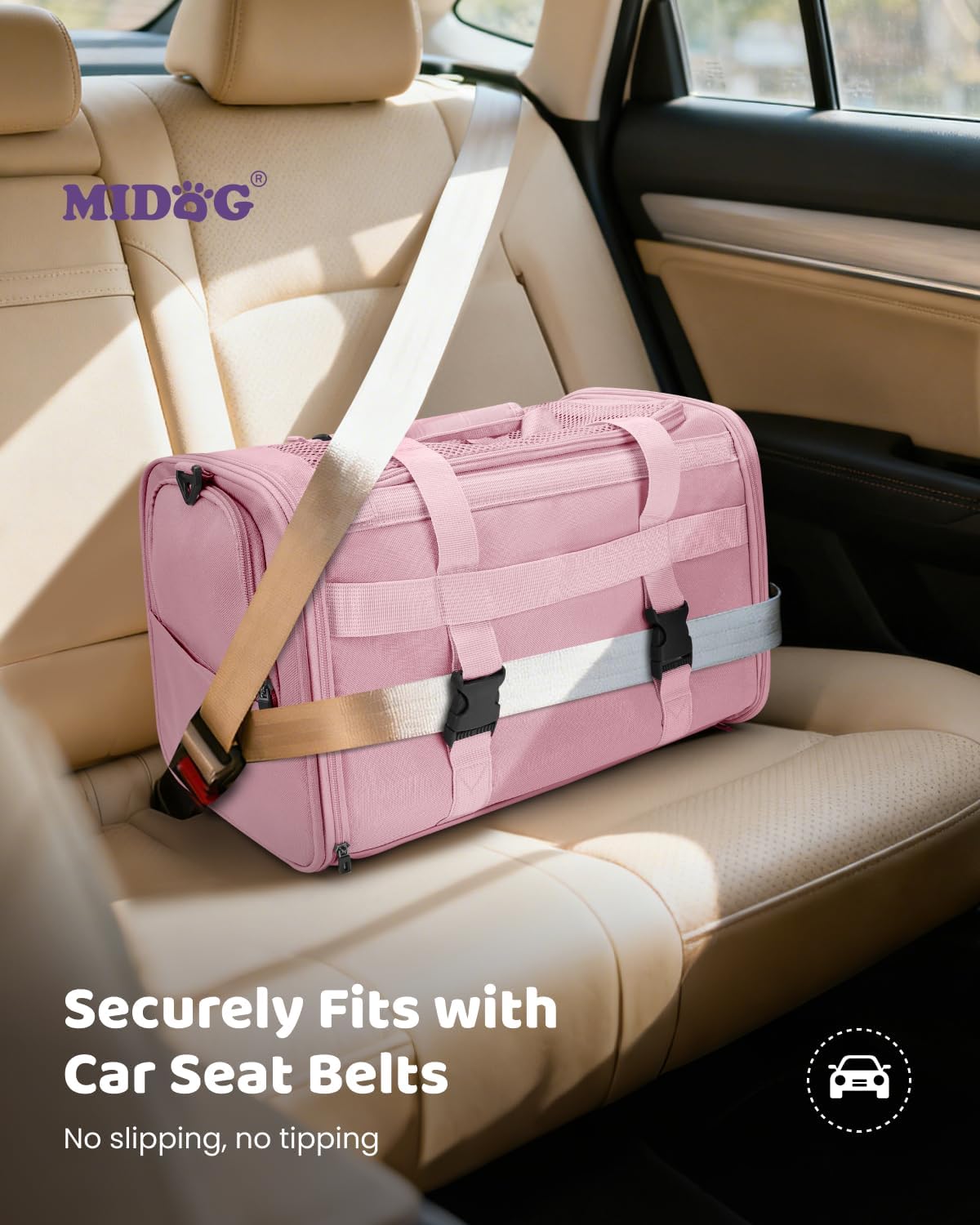 MIDOG Soft Cat Carrier Airline Approved, Expandable for Cats Up to 15lbs