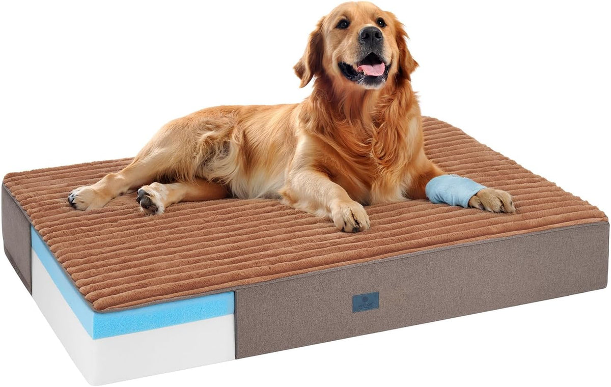 Veehoo Orthopedic Memory Foam Dog Bed for Senior Dogs, 7" Thick XL Dog Bed