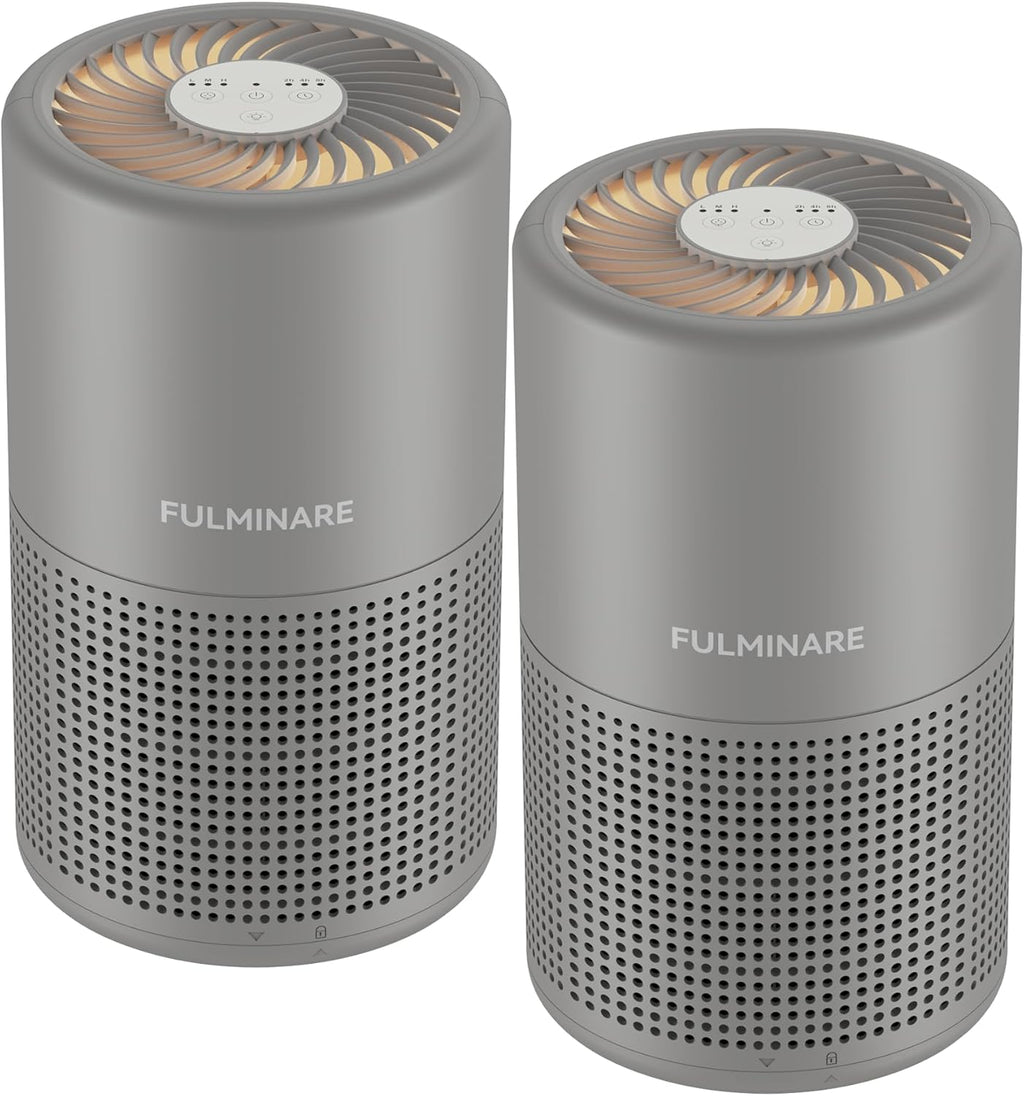 Air Purifiers for Bedroom, FULMINARE H13 True HEPA Filter (Gray 2 Pack)