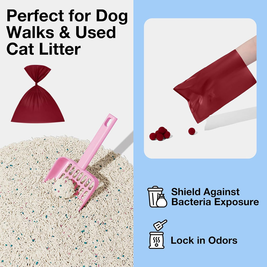 VETRESKA Dog Poop Bags, 300 Counts, Leak Proof, Extra Thick and Large | Pet Waste Bags for Dog Walking and Cat Litter, Rose & Amberwood Scented
