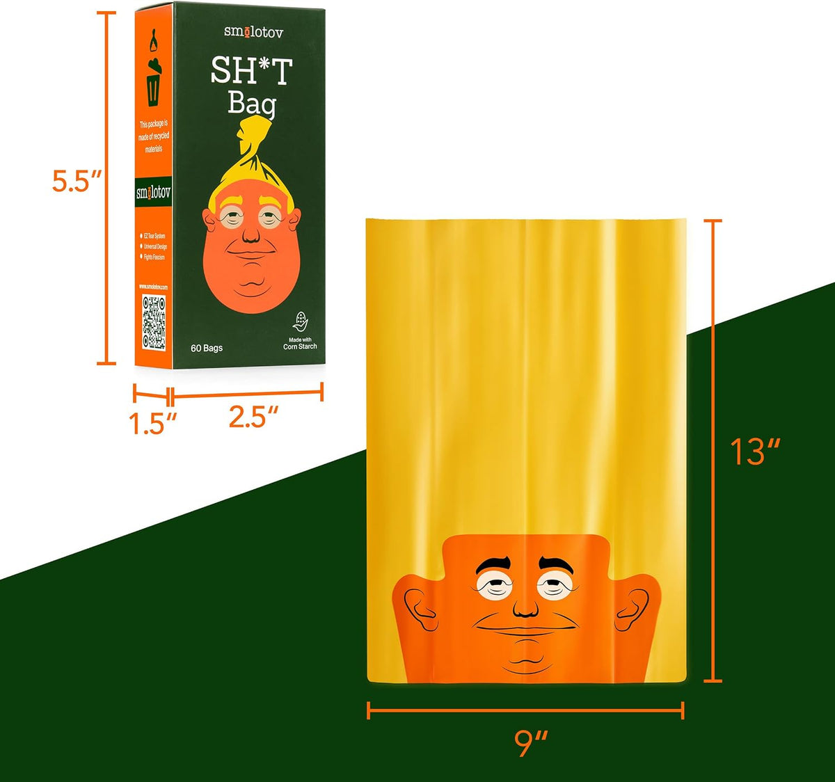 Dog Poop Bags Rolls, Unscented, Leakproof, Stable Genius, 60 Bags | The original viral bag — 4 pet waste refills, 15 per roll, easy tear-off. Unscented, 4 Rolls