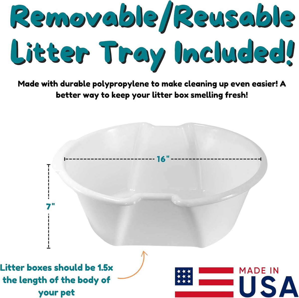 Good Pet Stuff Original Hidden Litter Box Planter, Decorative Cat Litter Enclosure, Carbon Filter, Faux Plant, Easy to Clean, Round Design, Removable Tray, Essentials Kit, Palm Plant, Charcoal Black
