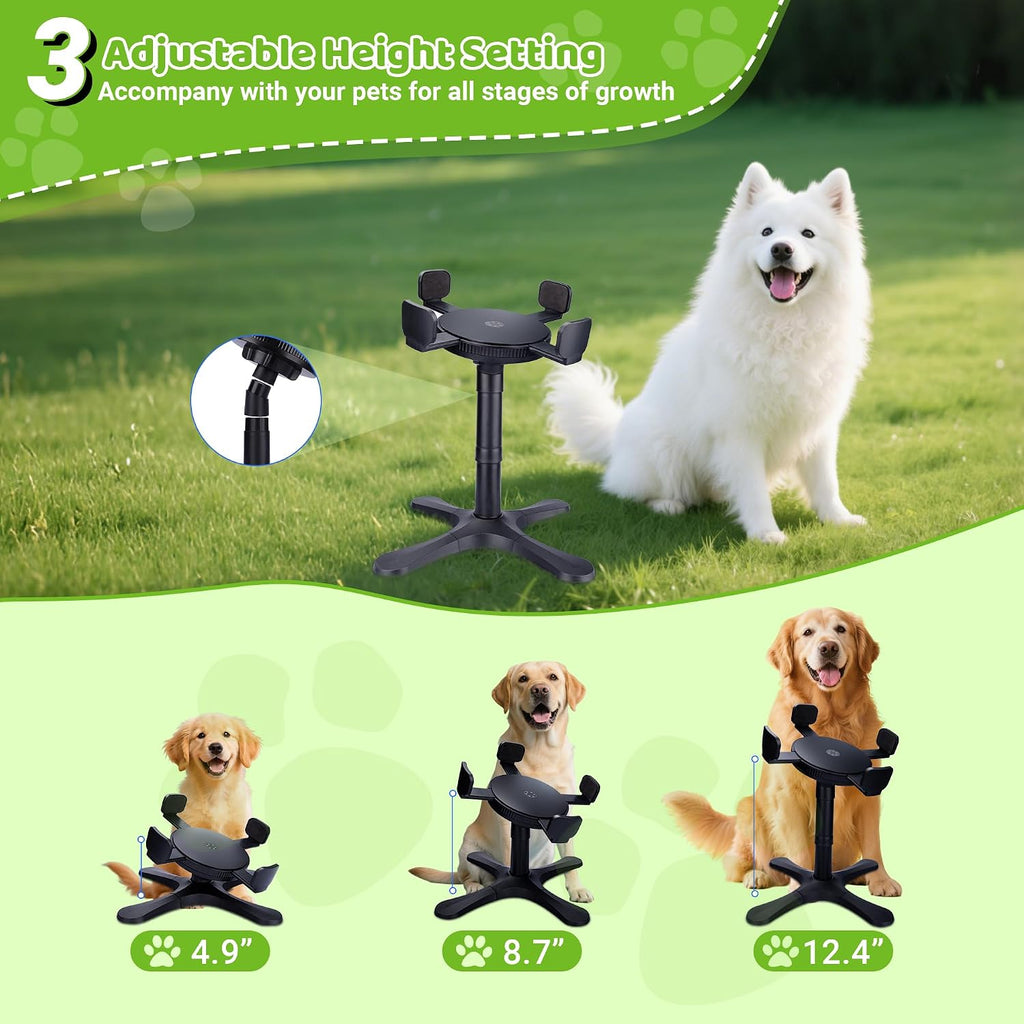 Dog Bowls Elevated Adjustable Stand, Raised Bowl with 3 Heights & Tilted Feeding Stand, Compatible with Various Bowls, for Medium & Large Breeds (1 Pack) Black