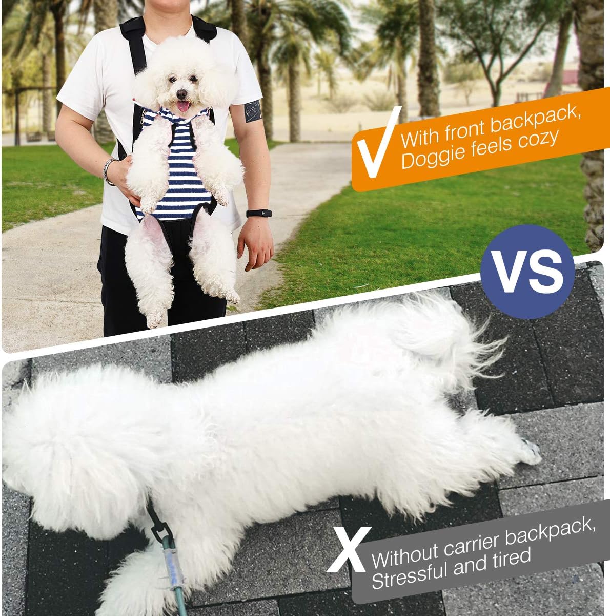 Pawaboo Pet Front Carrier Backpack for Small Medium Dogs