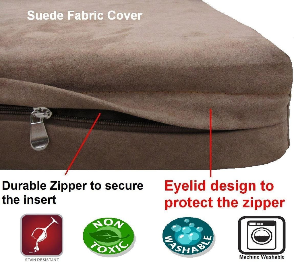 Dogbed4less Orthopedic Gel Cooling Memory Foam Dog Bed with Waterproof Liner and External Washable Cover for Small to Medium Pet