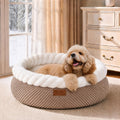 FUKUMARU Cute Cat Bed, 25in Large Round Cat Beds for Indoor Cats, Washable