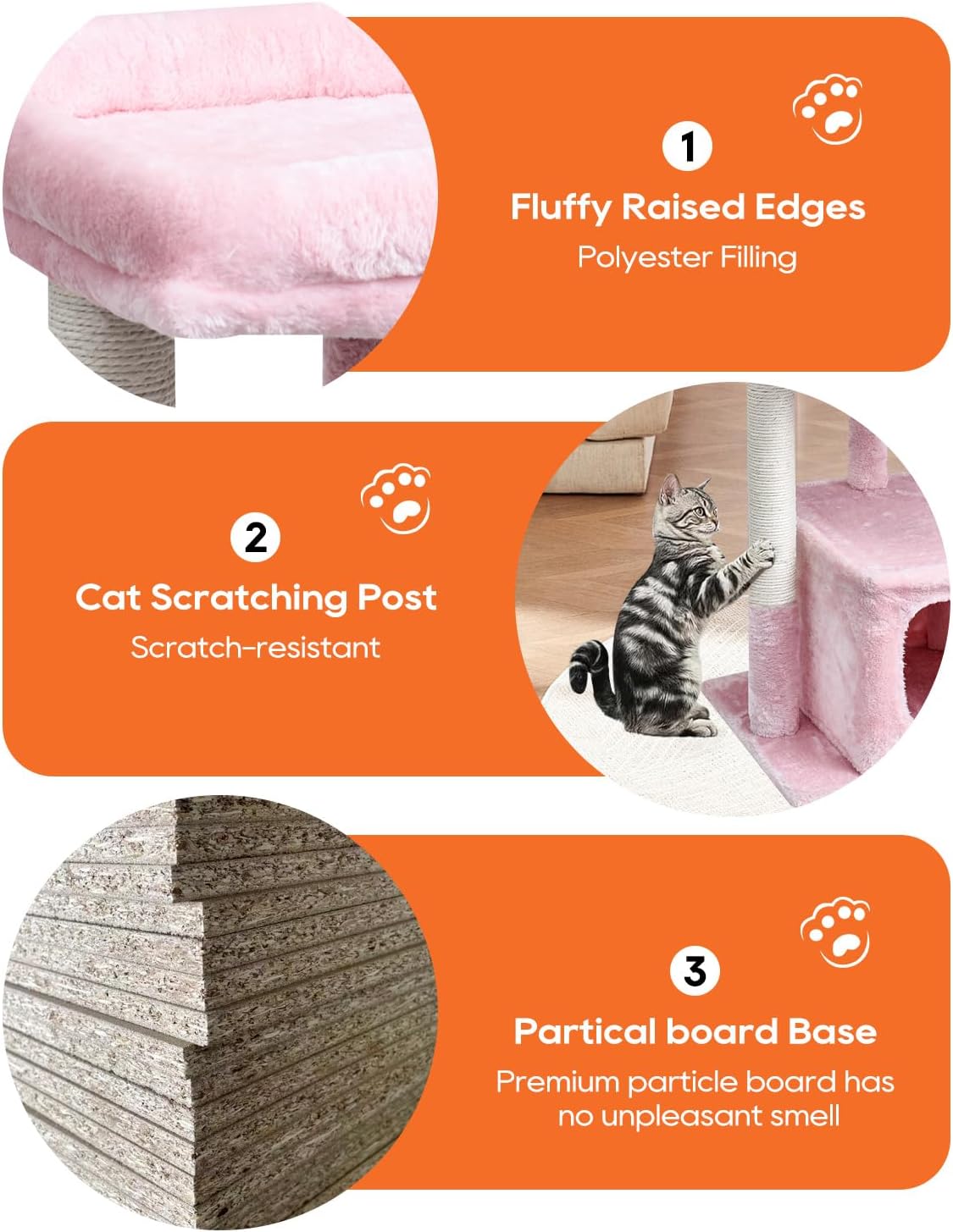 SYANDLVY Pink Cat Tree for Indoor Cats Large Adult, 27" Activity Tower