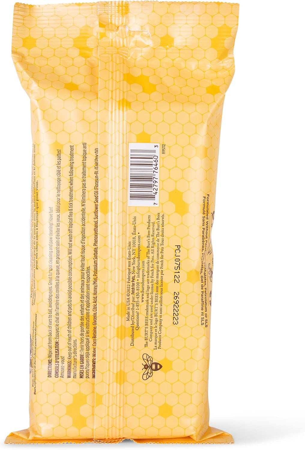 Burt's Bees for Pets Anti-Hairball Cat Wipes, 50 Count