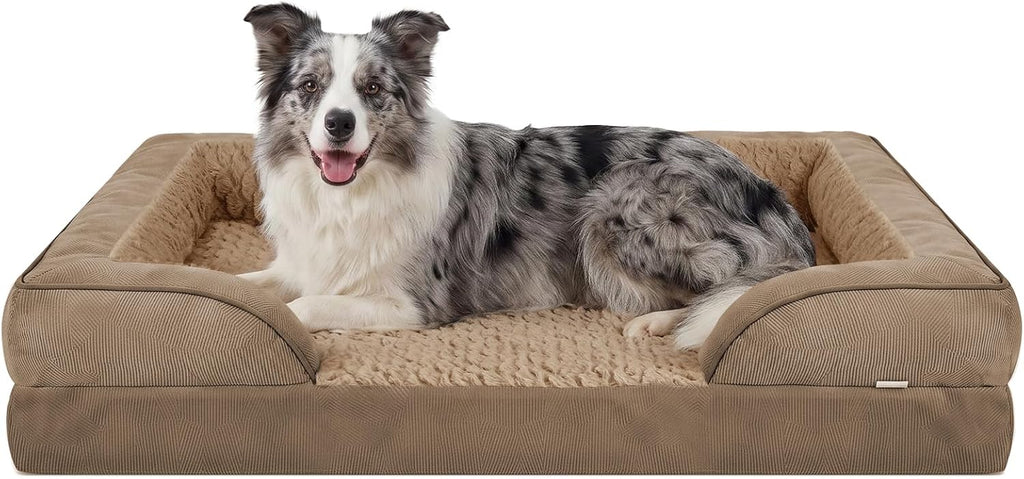 INVENHO L Plus Orthopedic Dog Bed for Large Dogs, Washable Dog Sofa with Egg-Crate Foam, Waterproof Lining and Non-Skid Bottom