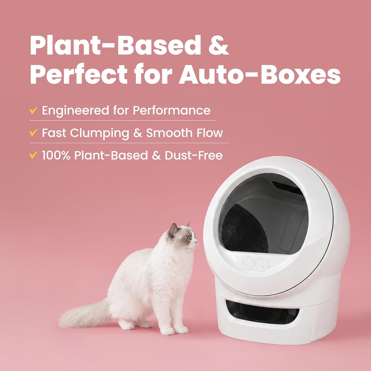Lady N Tofu Cat Litter, Low Dust Compatible with Auto-Box Unscented 18lb | Mini-Pellet Shape, Strong Clumping, Ultra Absorbent, Activated Charcoal Odor Control
