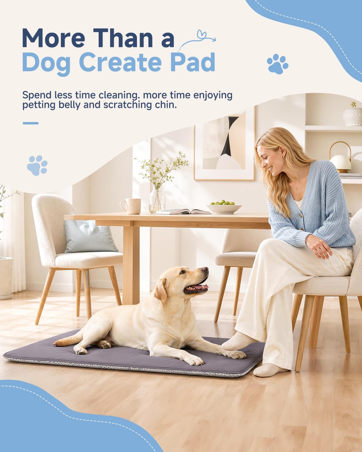 XL Large Dog Crate Pad Mat, Waterproof Wipeable Pad, 41x27, Graphite Grey