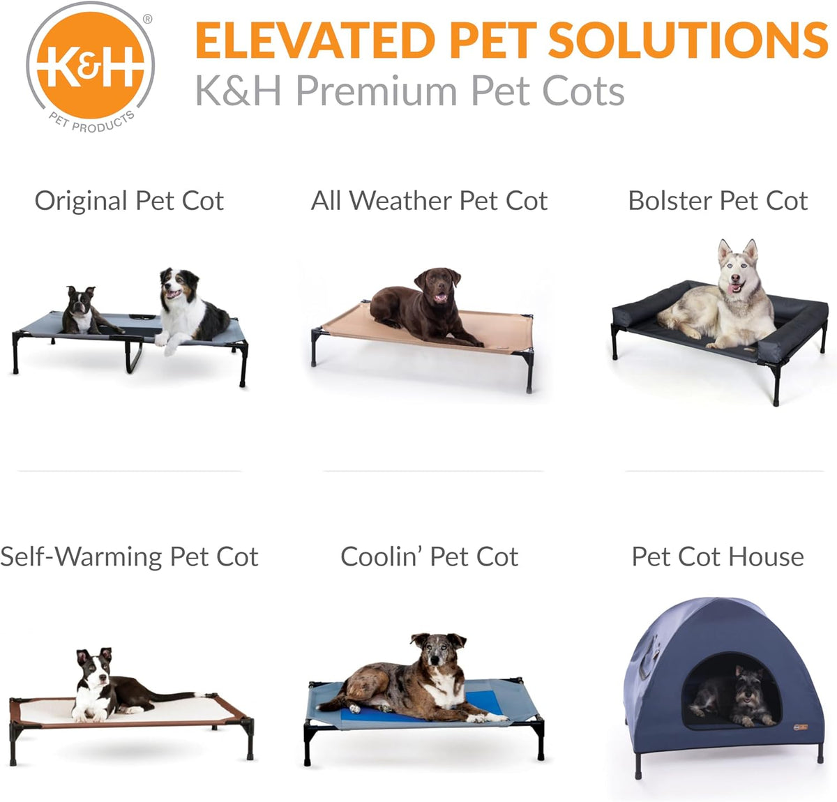 K&H Outdoor Elevated Dog Bed Pet Cot Replacement Cover, XL 50x32in, Gray