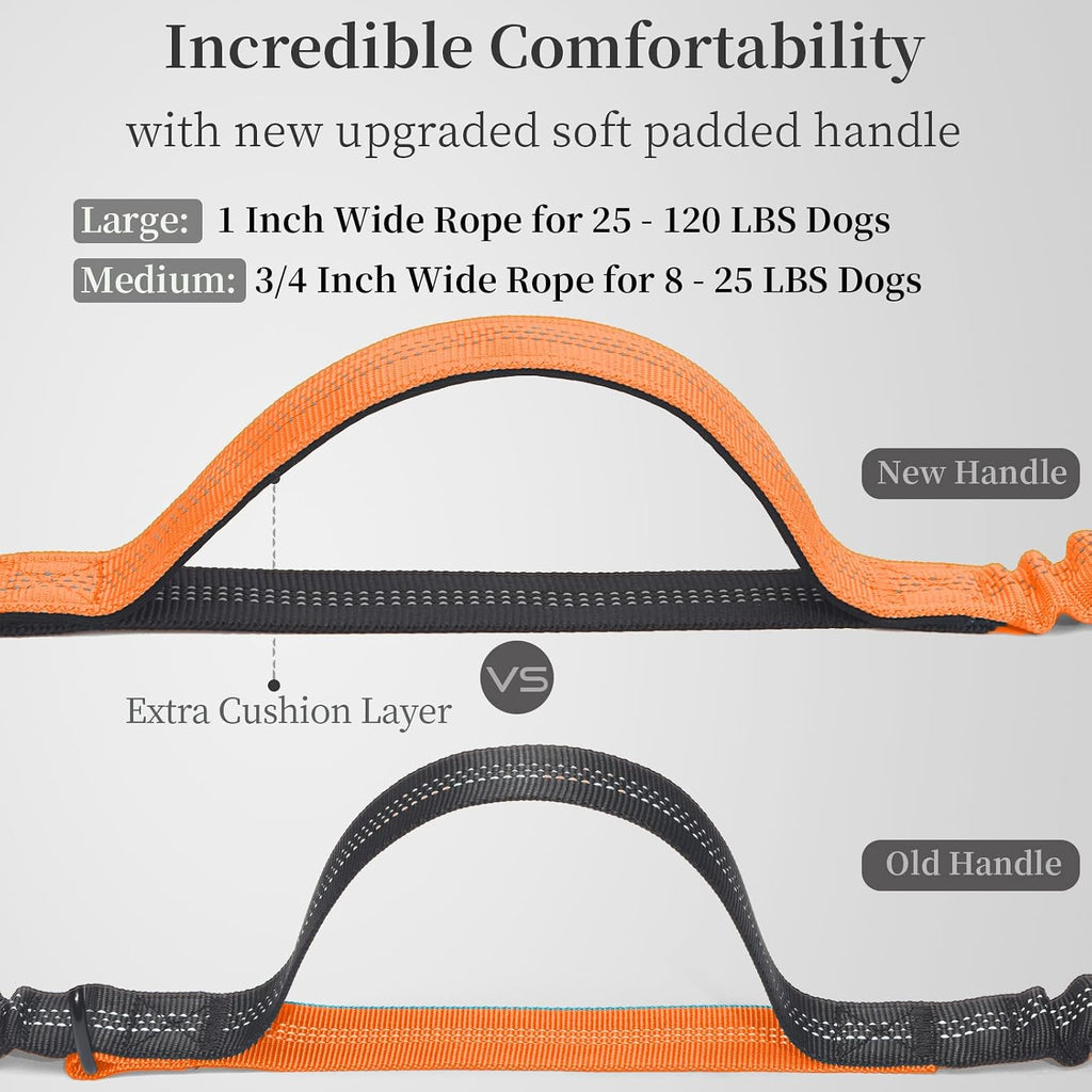 iYoShop Hands Free Dog Leash with Zipper Pouch, Large, 25-120 LBS, Orange
