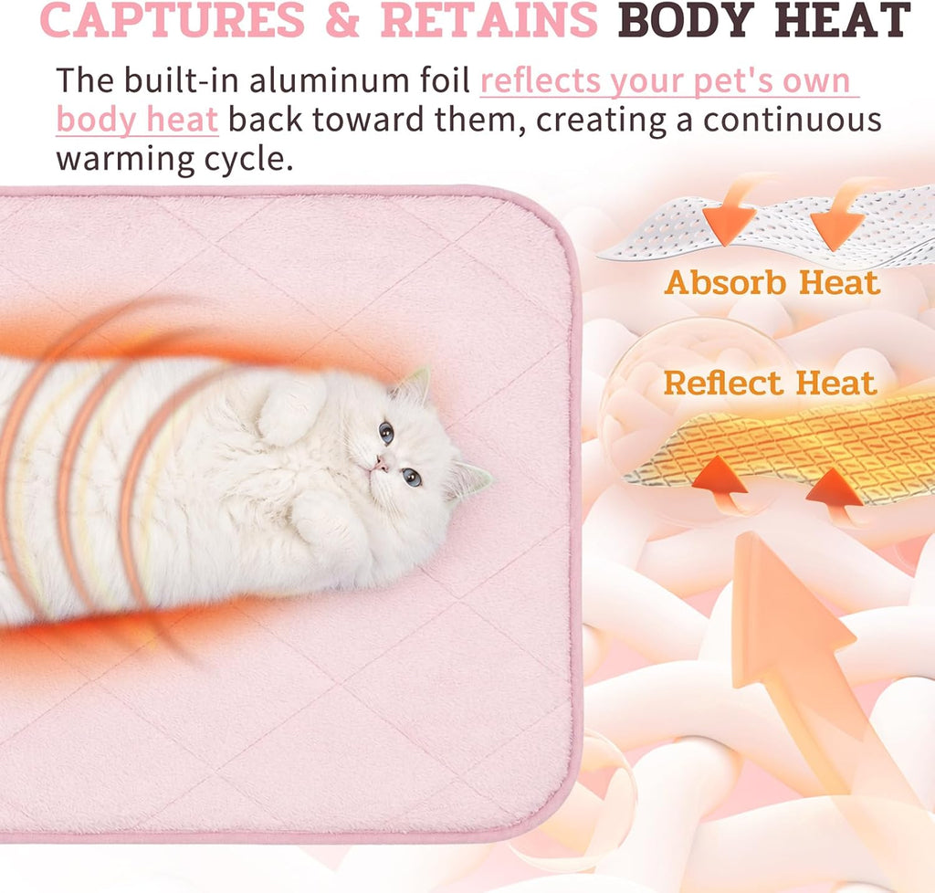 NWK Self Warming Thermal Pet Mat for Dogs and Cats (Blush Pink, Small)