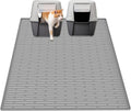 Ultibe 40"x30"(100cmx75cm) Extra Large Silicone Cat Litter Mat, XXL Litter Trapping Mat for Under Litter Box, Non-Slip Waterproof Kitty Litter Catcher, Easy to Clean Mat for Cats, Light Gray