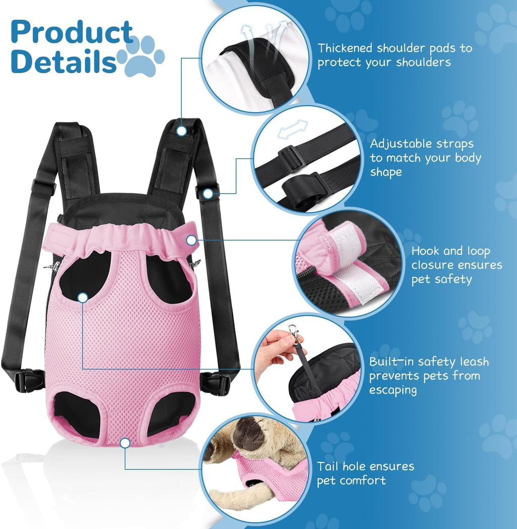 YUDODO Pet Dog Carrier Backpack Adjustable Front Carrier for Small Dog Cat