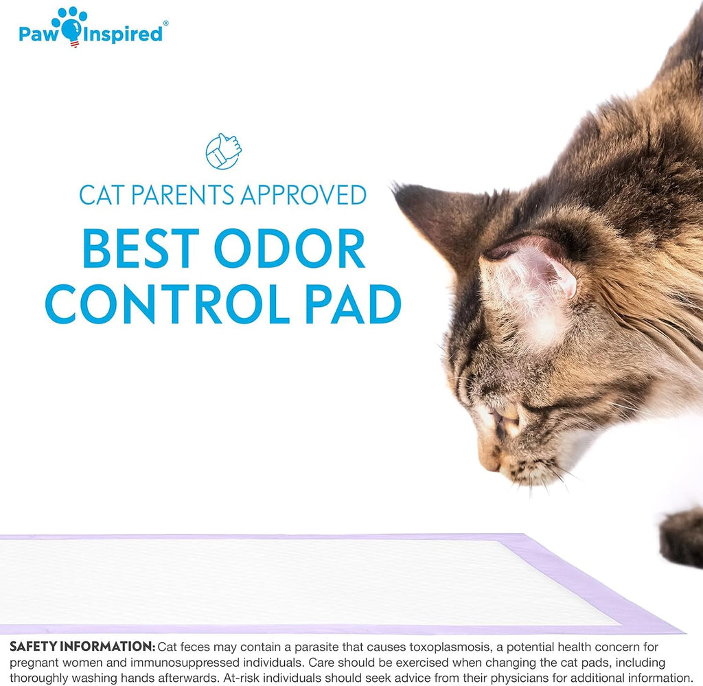 Paw Inspired Disposable Cat Pads, Scented, 16.9 x 11.4 Inch, 20 Count | Generic Refills for Tidy Cats Breeze Litter Box System, Super Absorbent Pee Pads, Kitty Litter Liners for Easy Cleaning