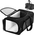 Petsfit Two-Way Placement Pet Carrier Airline Approved, Cat Carriers for Kittens, Puppies,Rabbit,Hamsters, Washable,Black