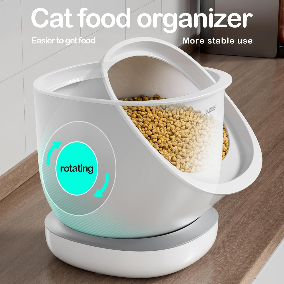 CTIME Airtight Cat Food Container for Small Dog Bird Pet Treats & Dry Food -6 lb(White)