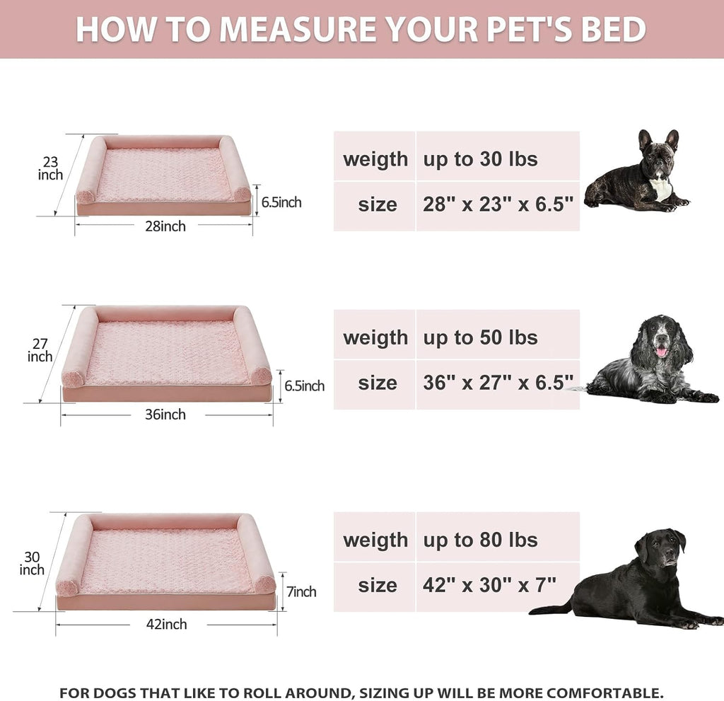 BFPETHOME Orthopedic Washable XLarge Dog Bed for Senior Dog Cozy Sleep