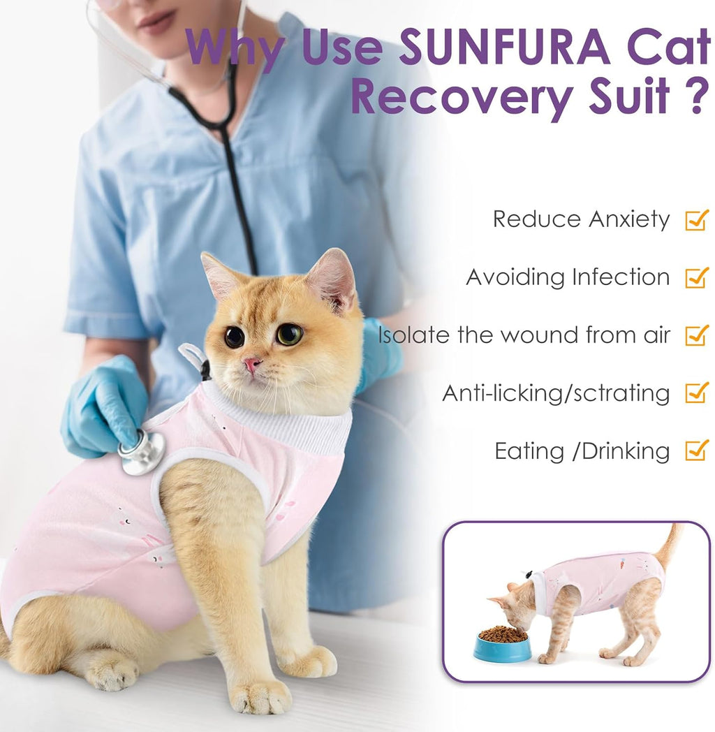 Cat Recovery Suit, Soft Kitten Onesie for Cats After Surgery Female