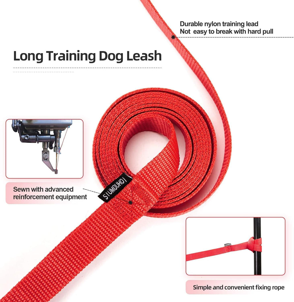 Dog/Puppy Obedience Recall Training Agility Lead - 15ft 20ft 30ft 40ft 50ft Training Leash - Great for Play, Camping, or Backyard (Military Green, 20 Feet)