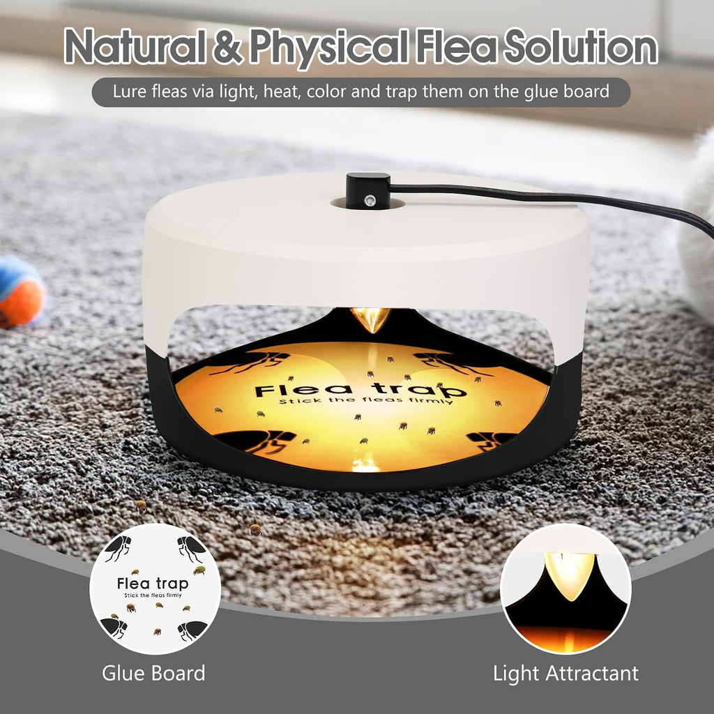 Flea Trap for Inside Your Home, 2Pack Pet Safe Indoor Flea Treatment Light