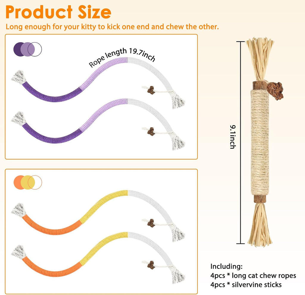 Tocirelo Silvervine Stick for Indoor Cats, Kitten Chew Rope Toys