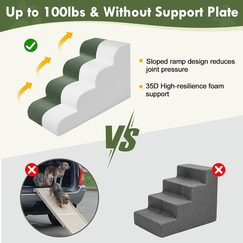 Extra Wid Dog Stairs for Large Dogs, 24" H Pet Steps for High Beds
