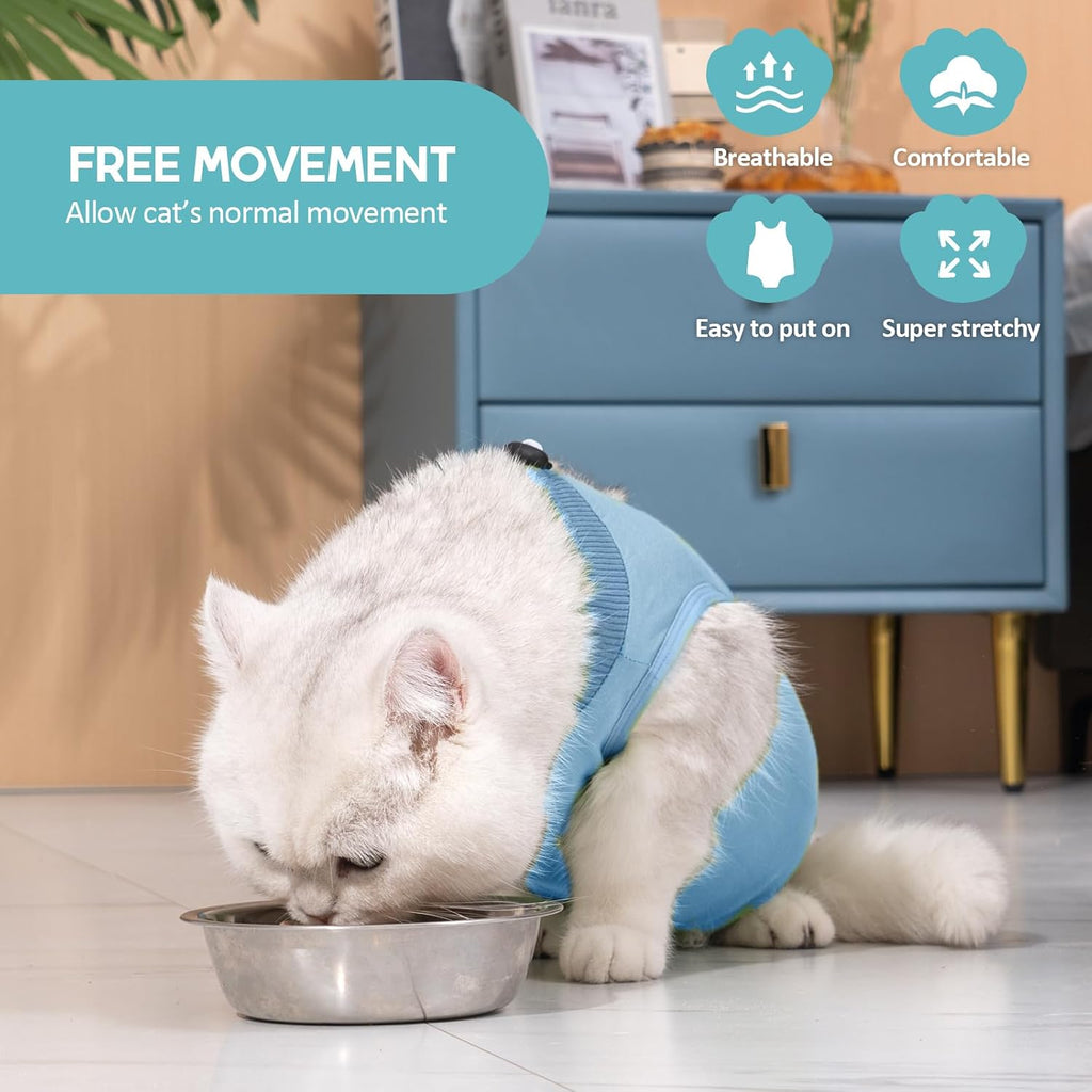 Avont Cat Recovery Suit - Kitten Onesie for Cats After Surgery