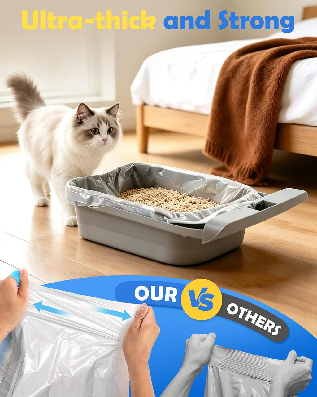 180 Count 27"x13" Cat Litter Bags Compatible with NeaksM1 & Petpivt 11/12 | Heavy Duty, Leak-Proof Liners with Easy Drawstring Handle, Designed for Open-Top Self-Cleaning Boxes