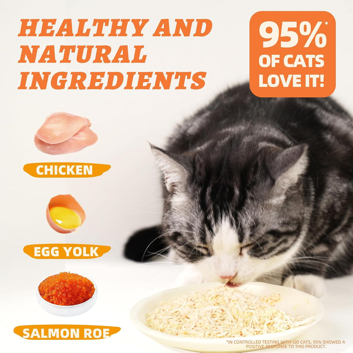 Wellix Freeze Dried Topper for Cats & Dogs, Salmon Roe Treats, 7.05oz