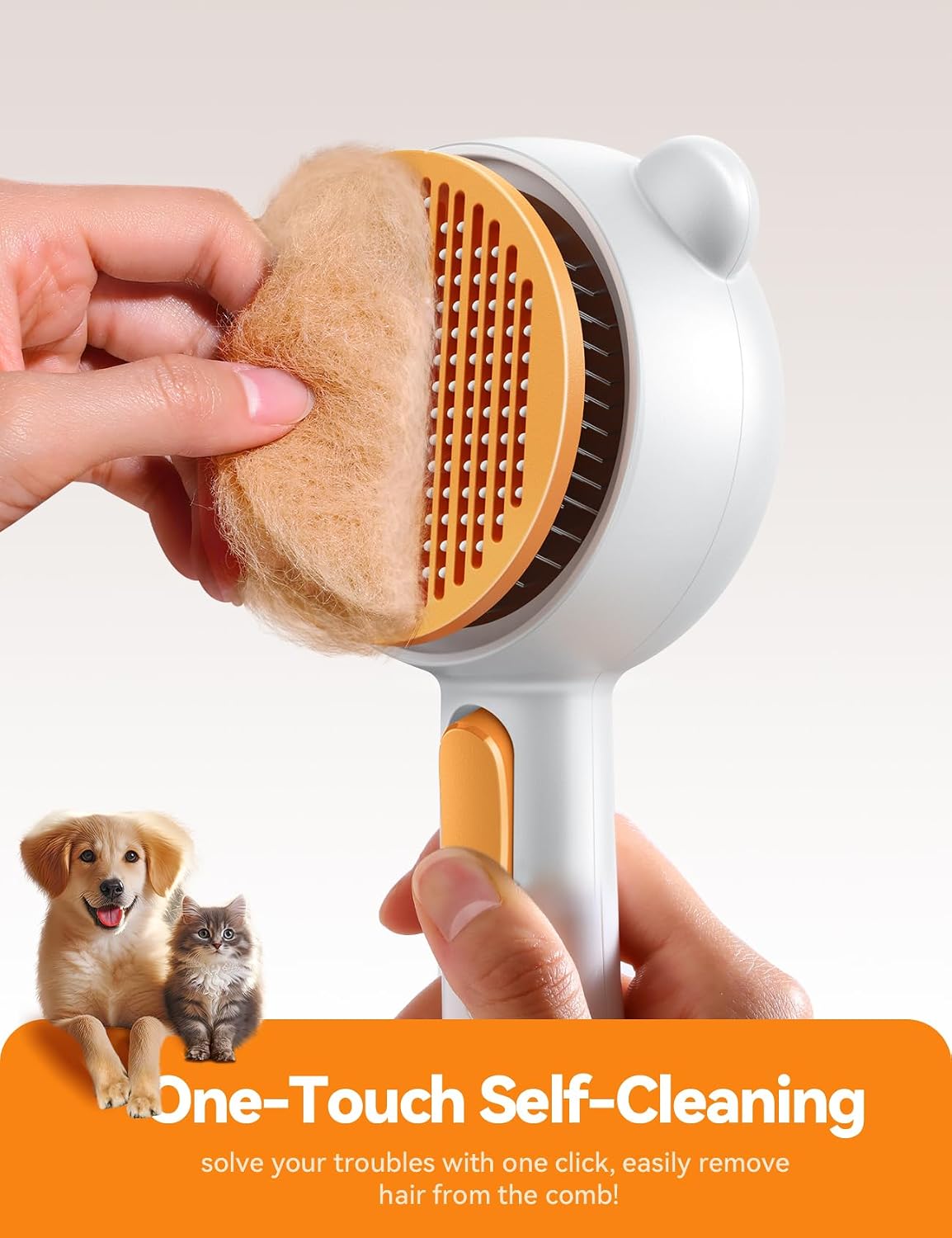 Pet Steam Brush for Dogs & Cats, Brushes for Indoor Cats with Release Button, Undercoat Removal Grooming brush, Dual Spray USB Rechargeable, Dog Brush for Shedding for All Long- and Short-haired Pets