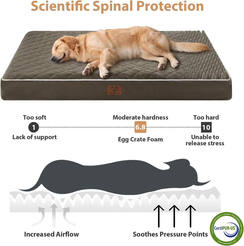 WNPETHOME Orthopedic Waterproof XL Dog Bed for Crate Cozy Sleep