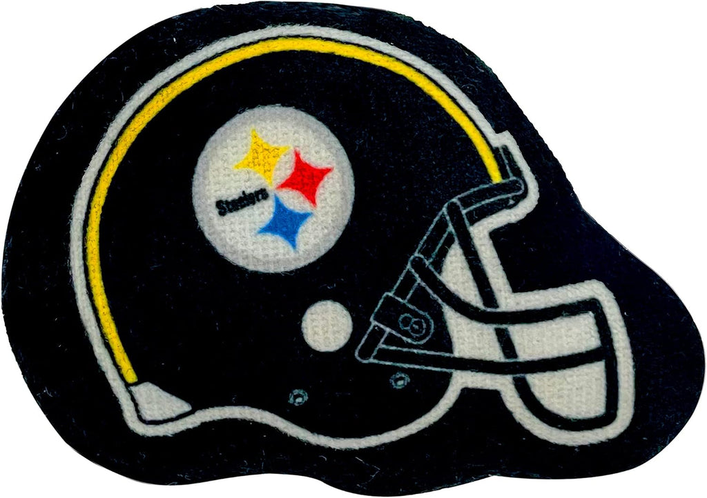 BEST PLUSH CAT TOY NFL PITTSBURGH STEELERS Complete Set of 3 piece Cat Toys filled with Fresh Catnip. Includes: 1 Helmet Cat Toy, 1 Football Cat Toy with Feathers & 1 Beer Bottle. Beautiful Team LOGOS