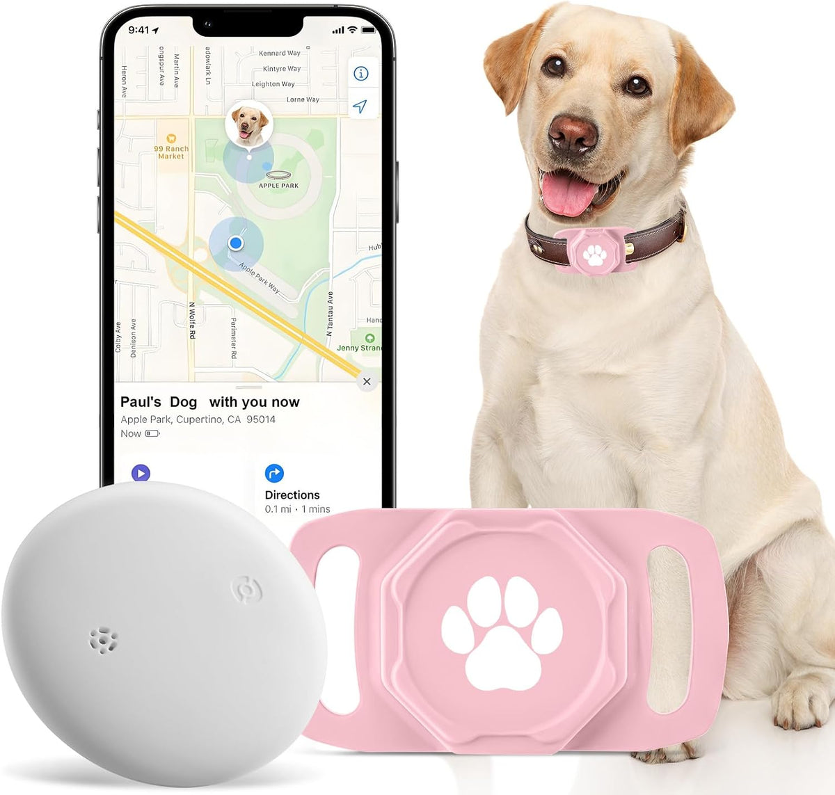 Smart Pet Tracker for Collar - Dog Tracker Pet Location Tracker with Holder