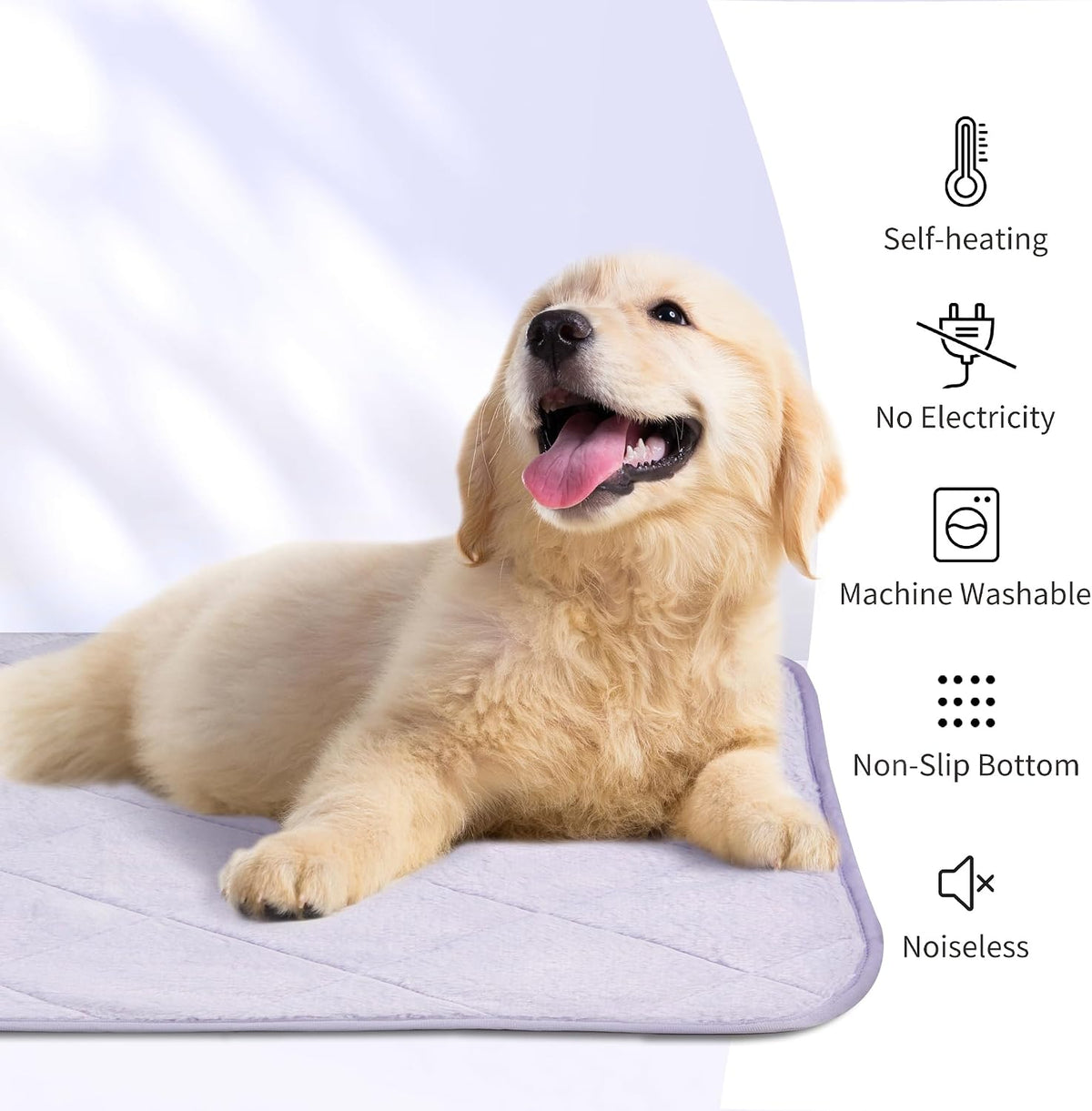 NWK Self Warming Thermal Pet Mat for Dogs and Cats (Purple, Medium)