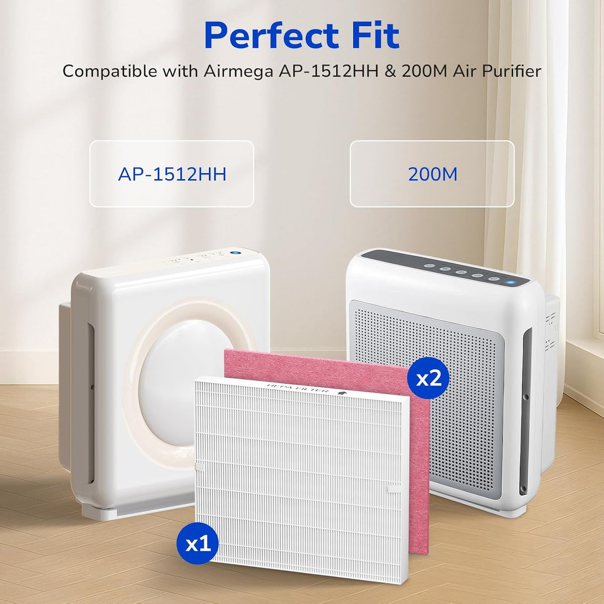 Fil-fresh 3-Pack Airmega AP-1512HH Pet Filter Replacement Set