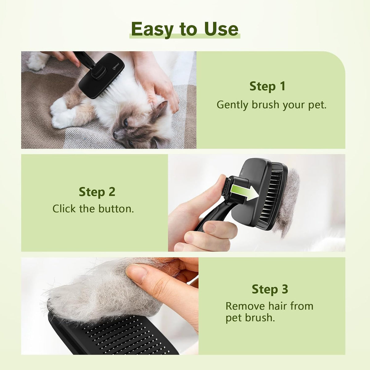 Pecute Skin Friendly Self-Cleaning Slicker Brush for Dog & Cat Shedding