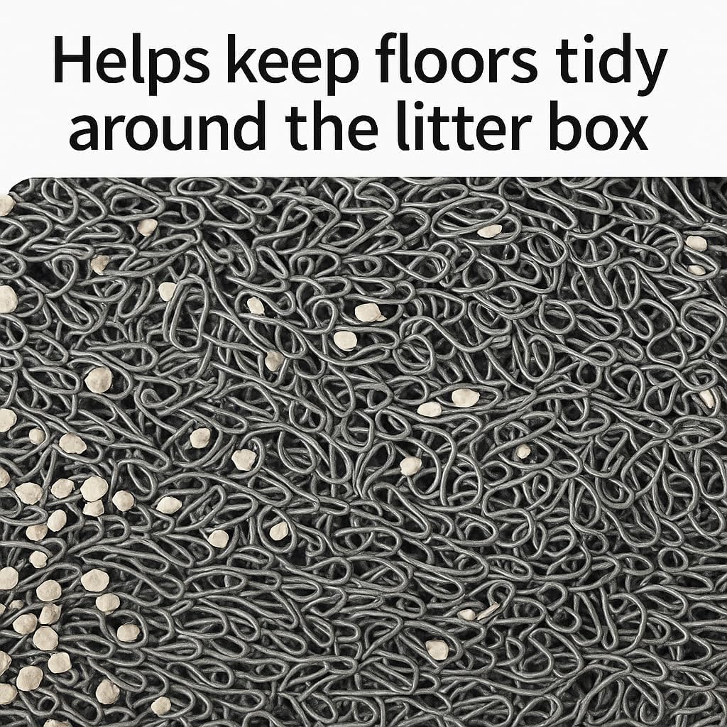 Bulk Buys Cat Litter Mat, Traps Litter, Soft Non-Slip Surface, Easy to Clean, 11.5 x 15.75 in Gray Mat for Litter Box Area (Pack of 2)