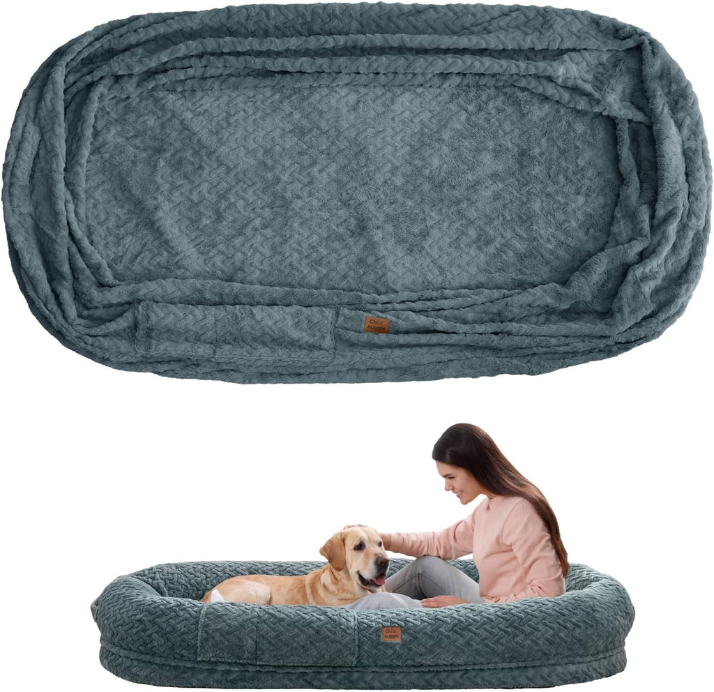ChiXnuggle Faux Fur Washable Human Dog Bed Cover（Only Human Dog Bed）
