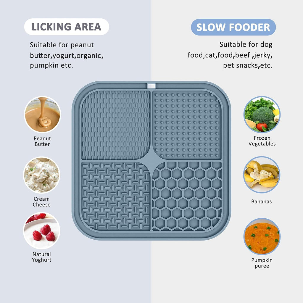 ChefAide 2 Pack Lick Mat for Dogs, Cats & Puppies with Suction Cups